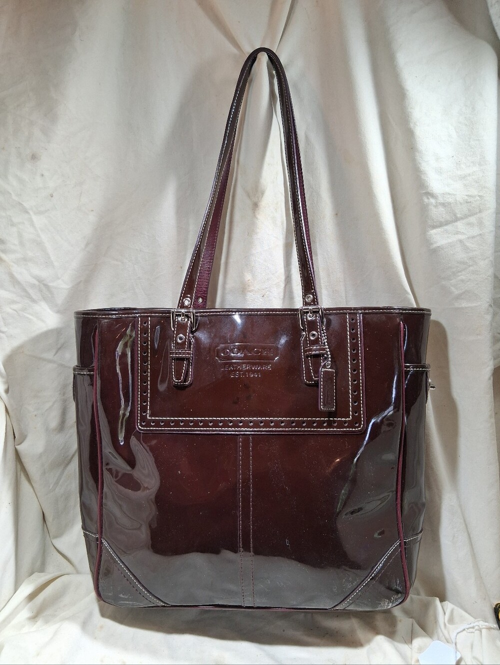 Coach all patent leather gallery tote